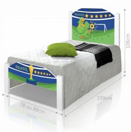 Cama Solteiro Juvenil Copa do Mundo Brasil com Colchão - Casah Menor preço em Cama Solteiro Juvenil Copa do Mundo Brasil com Colchão - Casah