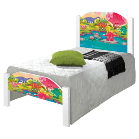 Cama Solteiro Juvenil Dinossauros Coloridos com Colchão - Casah Menor preço em Cama Solteiro Juvenil Dinossauros Coloridos com Colchão - Casah