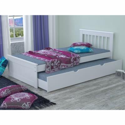 Cama solteiro juvenil exclusive branco laca em madeira maciça - gavetão e cama auxiliar - casatema Menor preço em Cama solteiro juvenil exclusive branco laca em madeira maciça - gavetão e cama auxiliar - casatema