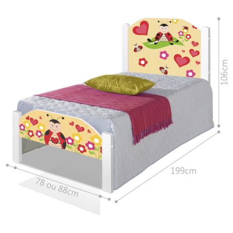 Cama Solteiro Juvenil Joaninha com Colchão - Casah Menor preço em Cama Solteiro Juvenil Joaninha com Colchão - Casah