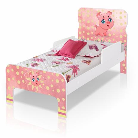 Cama Solteiro Juvenil Pig com Colchão - Casah Menor preço em Cama Solteiro Juvenil Pig com Colchão - Casah