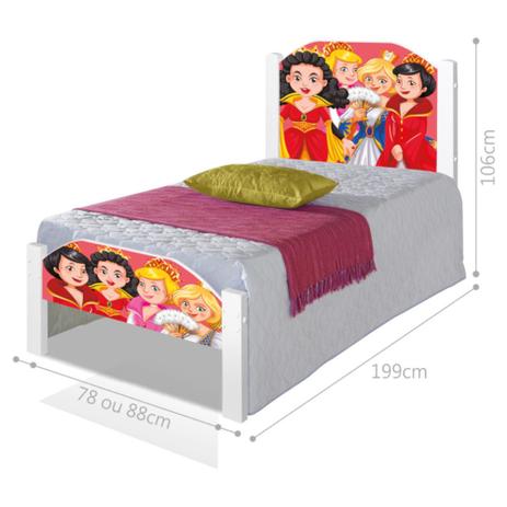Cama Solteiro Juvenil Princesas Medievais com Colchão - Casah Menor preço em Cama Solteiro Juvenil Princesas Medievais com Colchão - Casah