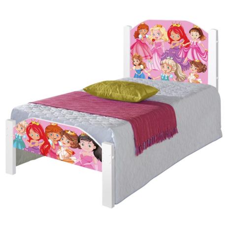 Cama Solteiro Juvenil Princesinhas com Colchão - Casah Menor preço em Cama Solteiro Juvenil Princesinhas com Colchão - Casah