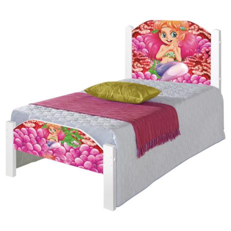Cama Solteiro Juvenil Sereia e Corais - Casah Menor preço em Cama Solteiro Juvenil Sereia e Corais - Casah