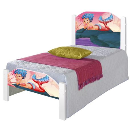 Cama Solteiro Juvenil Sereia nas Pedras com Colchão - Casah Menor preço em Cama Solteiro Juvenil Sereia nas Pedras com Colchão - Casah