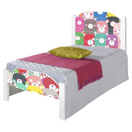 Cama Solteiro Juvenil Ursinhos Coloridos com Colchão - Casah Menor preço em Cama Solteiro Juvenil Ursinhos Coloridos com Colchão - Casah