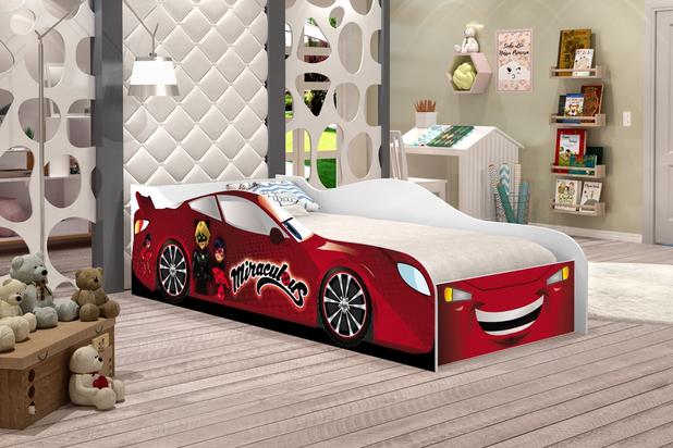Cama solteiro Miraculous 2 Com Colchão, Quarto Infantil - Moveis print Menor preço em Cama solteiro Miraculous 2 Com Colchão, Quarto Infantil - Moveis print