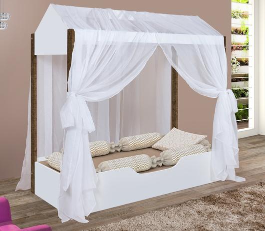 Cama Solteiro Montessoriana Duda Com Voal Branco - Branco/Amendoa - Divaloto Móveis é ruim? Cama Solteiro Montessoriana Duda Com Voal Branco - Branco/Amendoa - Divaloto Móveis é boa?