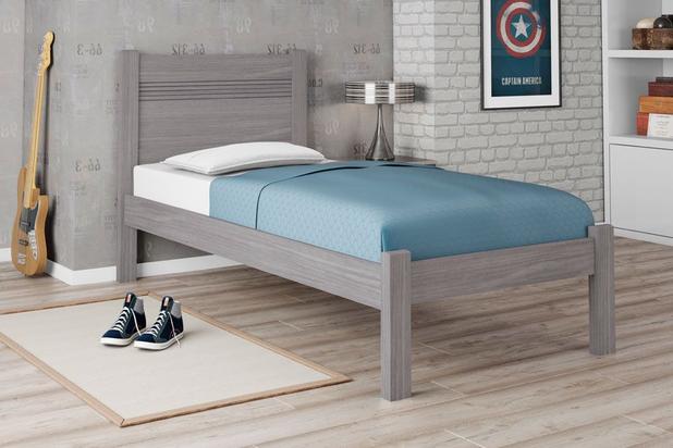 Cama Solteiro Paola Cinza - Framar Menor preço em Cama Solteiro Paola Cinza - Framar