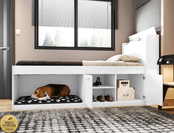 Cama Solteiro Pet Puppy Branco Framar Menor preço em Cama Solteiro Pet Puppy Branco Framar
