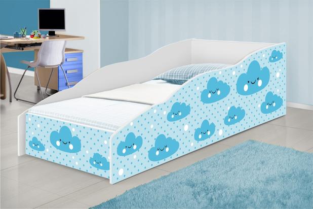 Cama Solteiro Play Nuvens Azul Menino - Casah Menor preço em Cama Solteiro Play Nuvens Azul Menino - Casah