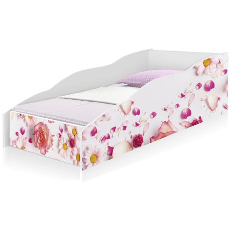 Cama Solteiro Play Rosas com Colchão - Casah Menor preço em Cama Solteiro Play Rosas com Colchão - Casah