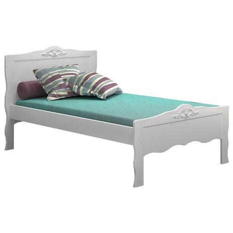 Cama Solteiro Realeza Branco Acetinado - Canaã - Canaa Baby Menor preço em Cama Solteiro Realeza Branco Acetinado - Canaã - Canaa Baby