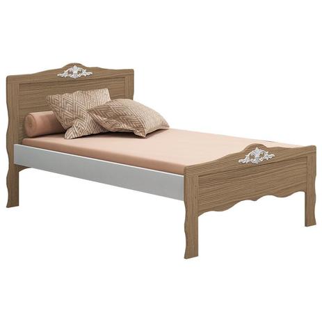 Cama Solteiro Realeza Branco Acetinado Wengue - Canaã - Canaa baby Menor preço em Cama Solteiro Realeza Branco Acetinado Wengue - Canaã - Canaa baby
