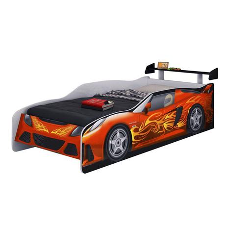 Cama Solteiro Sport Car Branco Preto Moveis Estrela - M estrela Menor preço em Cama Solteiro Sport Car Branco Preto Moveis Estrela - M estrela