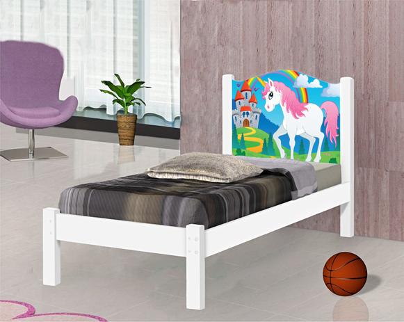 Cama Solteiro Unicornio Com Colchão, Cama Infantil - Moveis print Menor preço em Cama Solteiro Unicornio Com Colchão, Cama Infantil - Moveis print