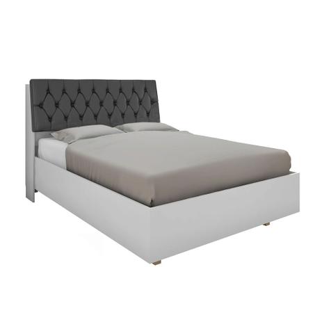 Cama Super Box com Cabeceira Isis para Colchão 158 Branco/Preto 013 - Framar Menor preço em Cama Super Box com Cabeceira Isis para Colchão 158 Branco/Preto 013 - Framar