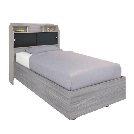 Cama Super Box Solteiro Com Cabeceira Elisa - Cinza/Preto - Framar Menor preço em Cama Super Box Solteiro Com Cabeceira Elisa - Cinza/Preto - Framar