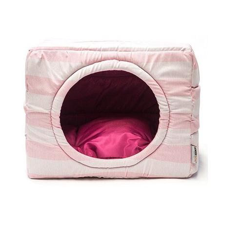 Cama Toca Pet Cachorro Gato 2 em 1 - G - Listras Rosa - Senhor bicho Menor preço em Cama Toca Pet Cachorro Gato 2 em 1 - G - Listras Rosa - Senhor bicho