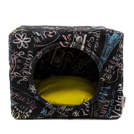 Cama Toca Pet Cachorro Gato Premium 2 em 1 - P - Lousa Amarelo - Senhor bicho Menor preço em Cama Toca Pet Cachorro Gato Premium 2 em 1 - P - Lousa Amarelo - Senhor bicho
