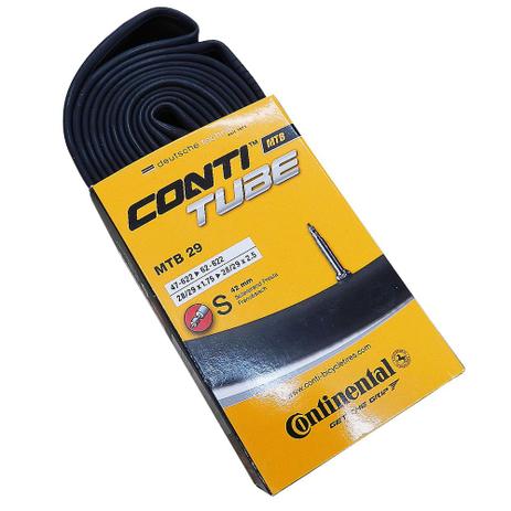 Câmara Continental MTB 29 28/29X1.75/2.50 Válvula Presta 42mm Preto é boa?