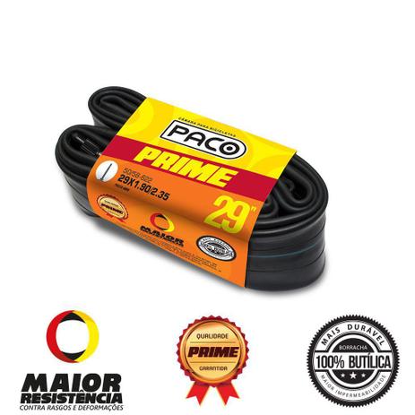 Câmara de Ar para Bicicleta Aro 29 Paco Prime Bico Grosso 35mm Menor preço em Câmara de Ar para Bicicleta Aro 29 Paco Prime Bico Grosso 35mm
