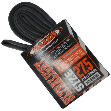 Câmara Maxxis Ultralight 27.5x1.90/2.35 Válvula Presta 48mm Preto Menor preço em Câmara Maxxis Ultralight 27.5x1.90/2.35 Válvula Presta 48mm Preto