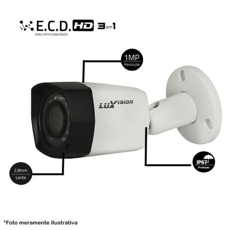 Câmera Bullet Infravermelho AHD-M LVCB2 1636 3,6MM 1MP Luxvision 25 metros 720P Menor preço em Câmera Bullet Infravermelho AHD-M LVCB2 1636 3,6MM 1MP Luxvision 25 metros 720P