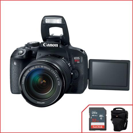 Câmera Canon T7i Wifi Kit com 18-135mm IS STM Menor preço em Câmera Canon T7i Wifi Kit com 18-135mm IS STM