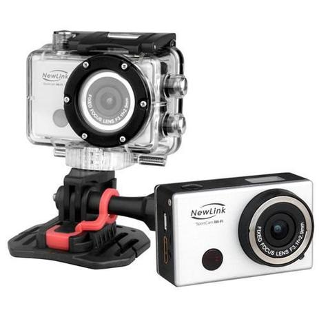 Câmera de Ação Sport Cam NewLink Wi-Fi FS101 Prata  8MP, Conexão Micro USB e Mini HDMI - OEX - Newex