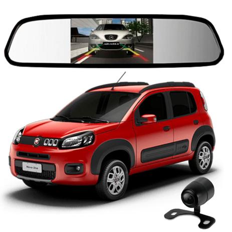Camera De Re Espelho Retrovisor Com Tela Fiat Uno Vivace - Tomate Menor preço em Camera De Re Espelho Retrovisor Com Tela Fiat Uno Vivace - Tomate