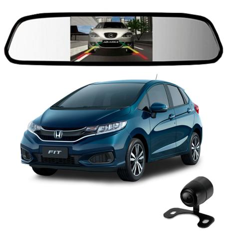 Camera De Re Espelho Retrovisor Com Tela Honda Fit - Tomate Menor preço em Camera De Re Espelho Retrovisor Com Tela Honda Fit - Tomate