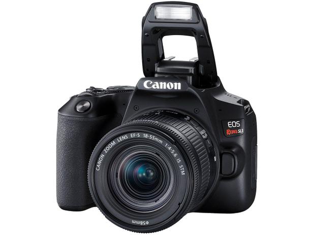 Câmera Digital Canon DSLR Semiprofissional - 24,1MP EOS Rebel SL3 Wi-Fi Zoom 3x