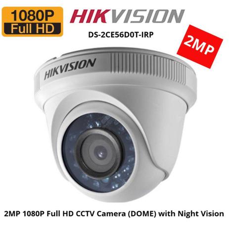 Menor preço em Câmera Dome Infrared Turbo HD 3.0 Full HD 2 Megapixels 2.8mm 25mts Ds-2ce56d0t-irp Hikvision 1080p