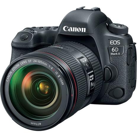 Câmera DSLR Canon EOS 6D Mark II kit EF 24-105mm f / 4L IS II USM Menor preço em Câmera DSLR Canon EOS 6D Mark II kit EF 24-105mm f / 4L IS II USM