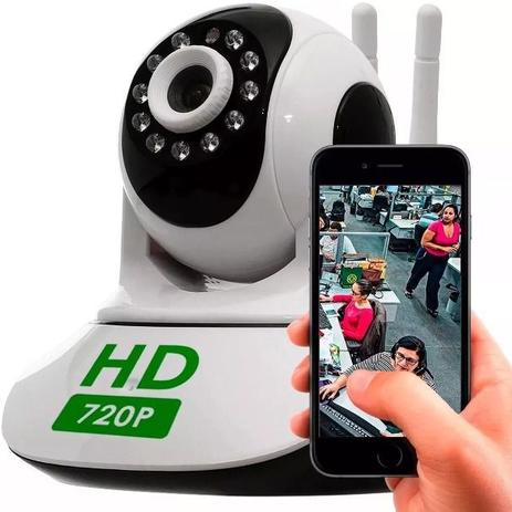 Câmera IP Wireless 1.3Mpx HD 720p P2P Com Visão Noturna - Não Precisa de DVR - Lojascast Menor preço em Câmera IP Wireless 1.3Mpx HD 720p P2P Com Visão Noturna - Não Precisa de DVR - Lojascast