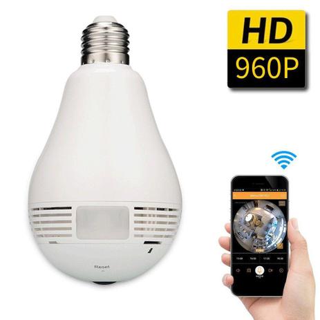 Câmera lâmpada espiã wifi 360 camera ip panorama - V360 Menor preço em Câmera lâmpada espiã wifi 360 camera ip panorama - V360