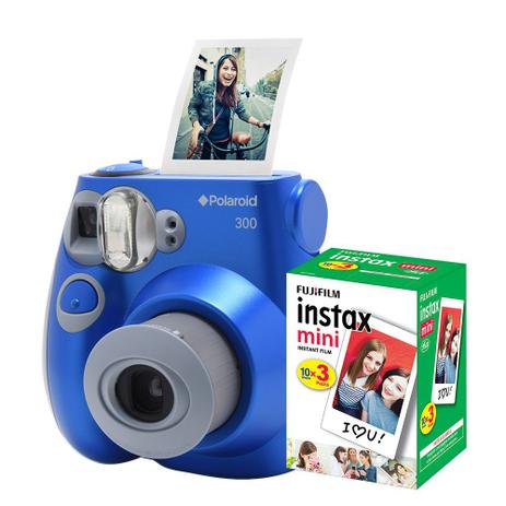 Câmera Polaroid instantânea PIC 300 Azul c/ filme 30 poses Menor preço em Câmera Polaroid instantânea PIC 300 Azul c/ filme 30 poses