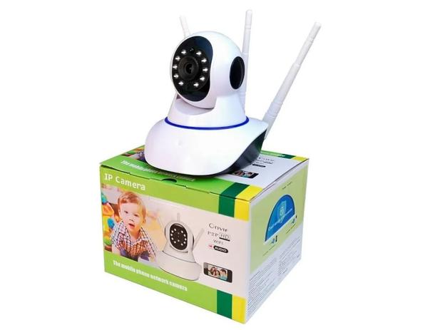 Câmera Robô 3 Antenas Ip Wifi 360º 720p Sistema Yoosee/yyp2p - IP CÂMERA Menor preço em Câmera Robô 3 Antenas Ip Wifi 360º 720p Sistema Yoosee/yyp2p - IP CÂMERA