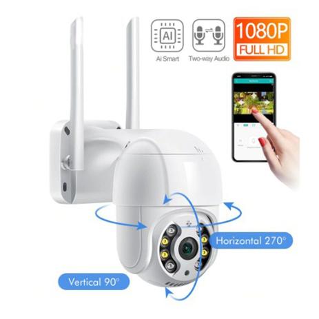 Camera Segurança sem fio Smart Ip Wifi mini speed Dome Full Hd externa celular - tinaa Menor preço em Camera Segurança sem fio Smart Ip Wifi mini speed Dome Full Hd externa celular - tinaa