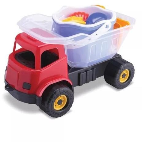 Caminhão Caçamba Basculante Dino Praia Com Balde E Acessório - Cardoso toys Menor preço em Caminhão Caçamba Basculante Dino Praia Com Balde E Acessório - Cardoso toys