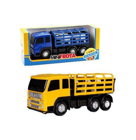 Caminhao mini frota boiadeiro com acessorios na caixa 11x26cm - Poliplac Menor preço em Caminhao mini frota boiadeiro com acessorios na caixa 11x26cm - Poliplac