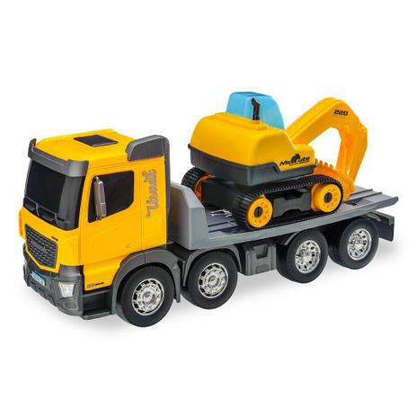 Caminhão plast. construction machines plataforma 47cm ref.308 - Usual Menor preço em Caminhão plast. construction machines plataforma 47cm ref.308 - Usual