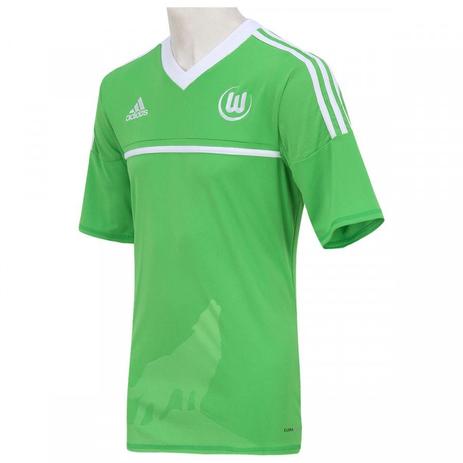 Camisa adidas Wolfsburg I Oficial Alemanha Lobo Menor preço em Camisa adidas Wolfsburg I Oficial Alemanha Lobo