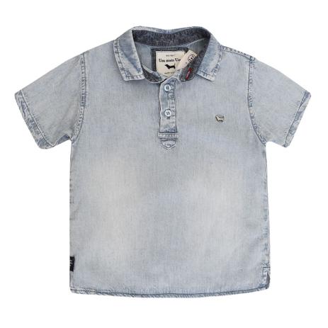 Camisa Bata Infantil Masculino Jeans - 1+1 Menor preço em Camisa Bata Infantil Masculino Jeans - 1+1