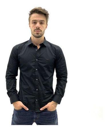 camisa masculina manga longa sport fino