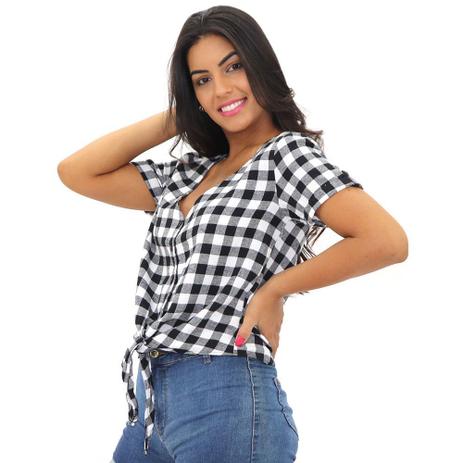 camisa xadrez flanela feminina