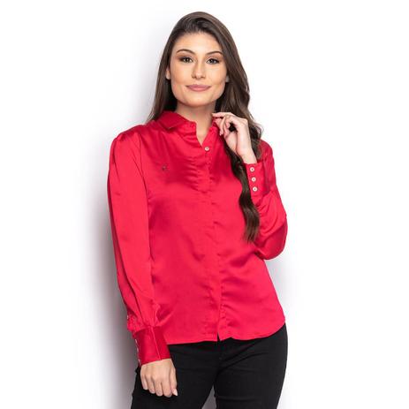 camisa social feminina seda