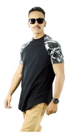 camiseta camuflada longline