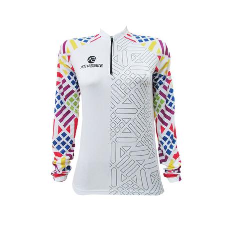 camisa ciclismo feminina branca